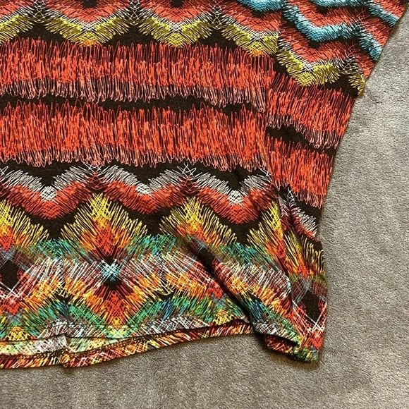 Charlotte Russe Tribal Print Blouse | Colorful Blouse | Rainbow | Tribal Print - Picture 4 of 8